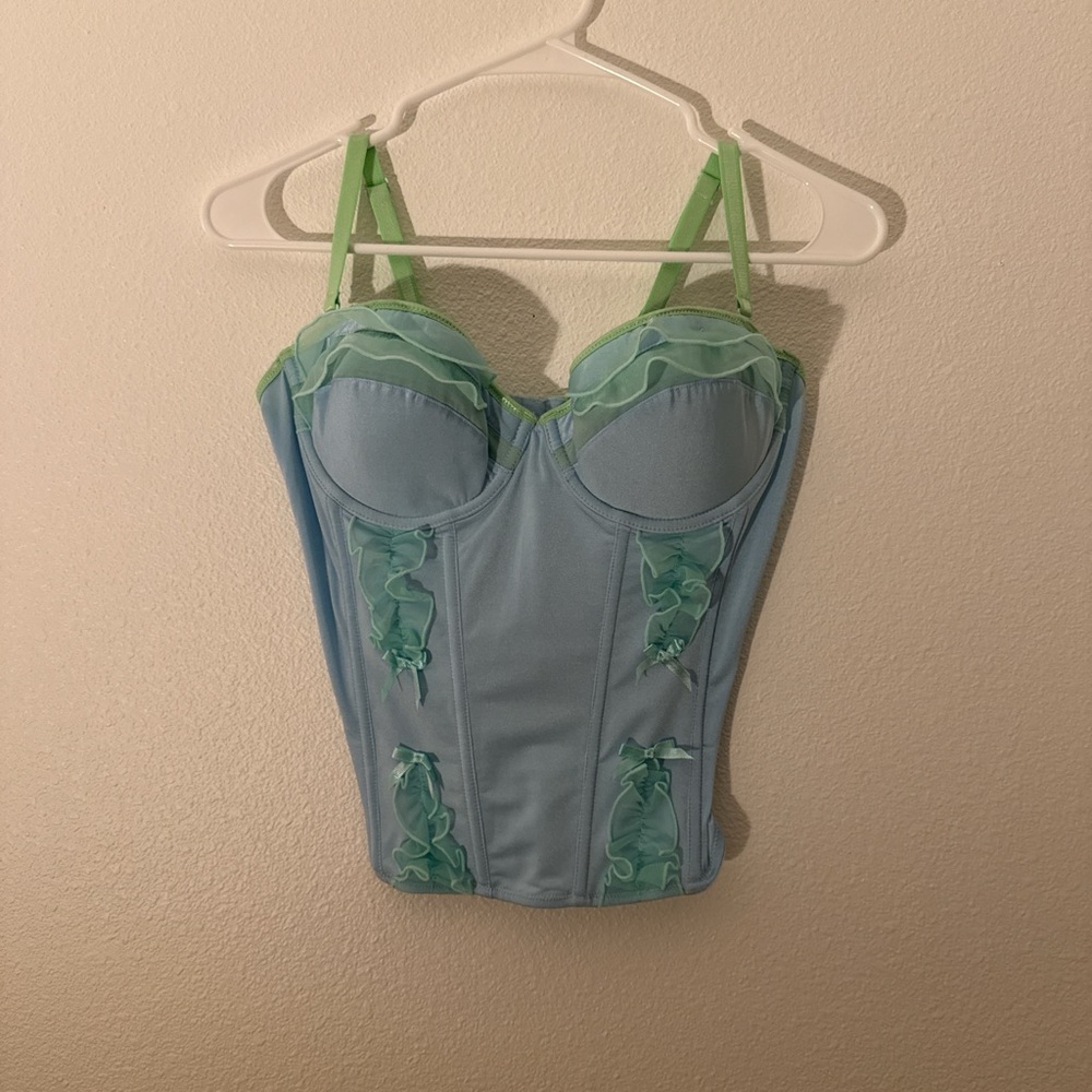 Elegant Blue and Green Bustier